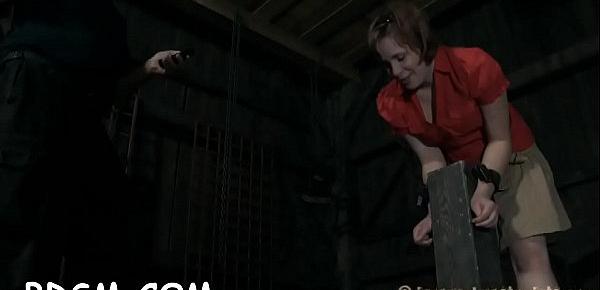  Chick is manacled in shackles during hardcore sadomasochism torture